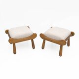 Paire de tabourets en hêtre de style Philip Arctander, années 1960