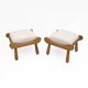 Paire de tabourets en hêtre de style Philip Arctander, années 1960