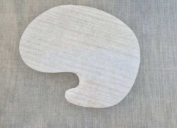 Table basse tripode forme libre, en bois et Formica années 60