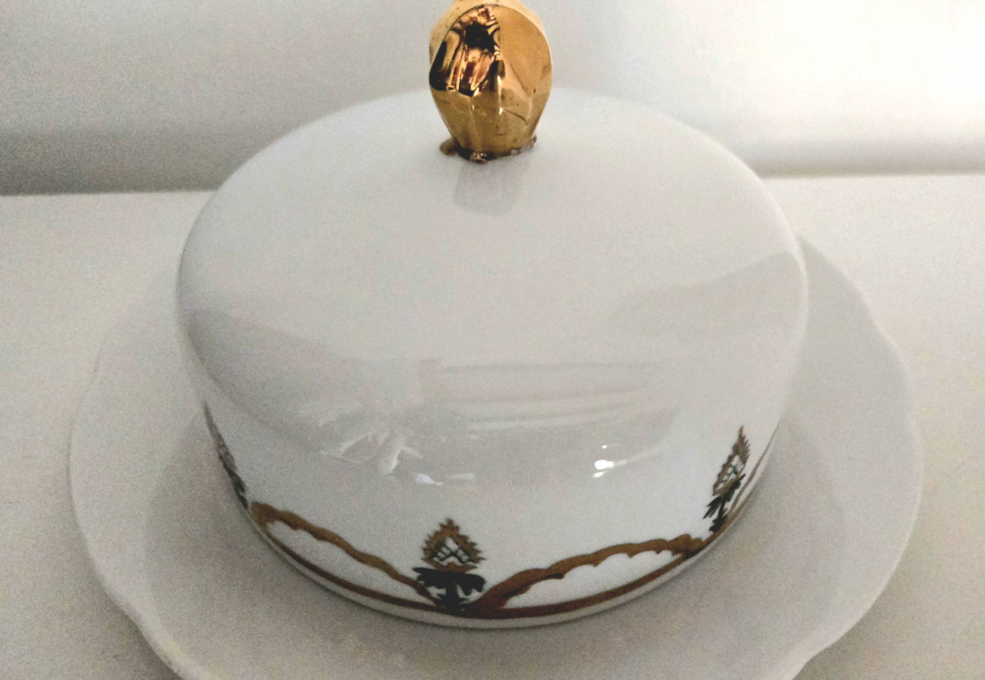 Vintage porcelain butter dish