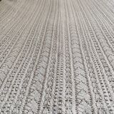 White cotton bedspread - throw with geometric chevron pattern