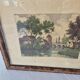 Antique painting of an old bridge over the Eure