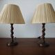 Paire de lampes vintage en bois tourné
