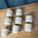 8 tasses à café de bistrot blanches Apilco
