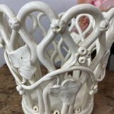 Openwork earthenware basket