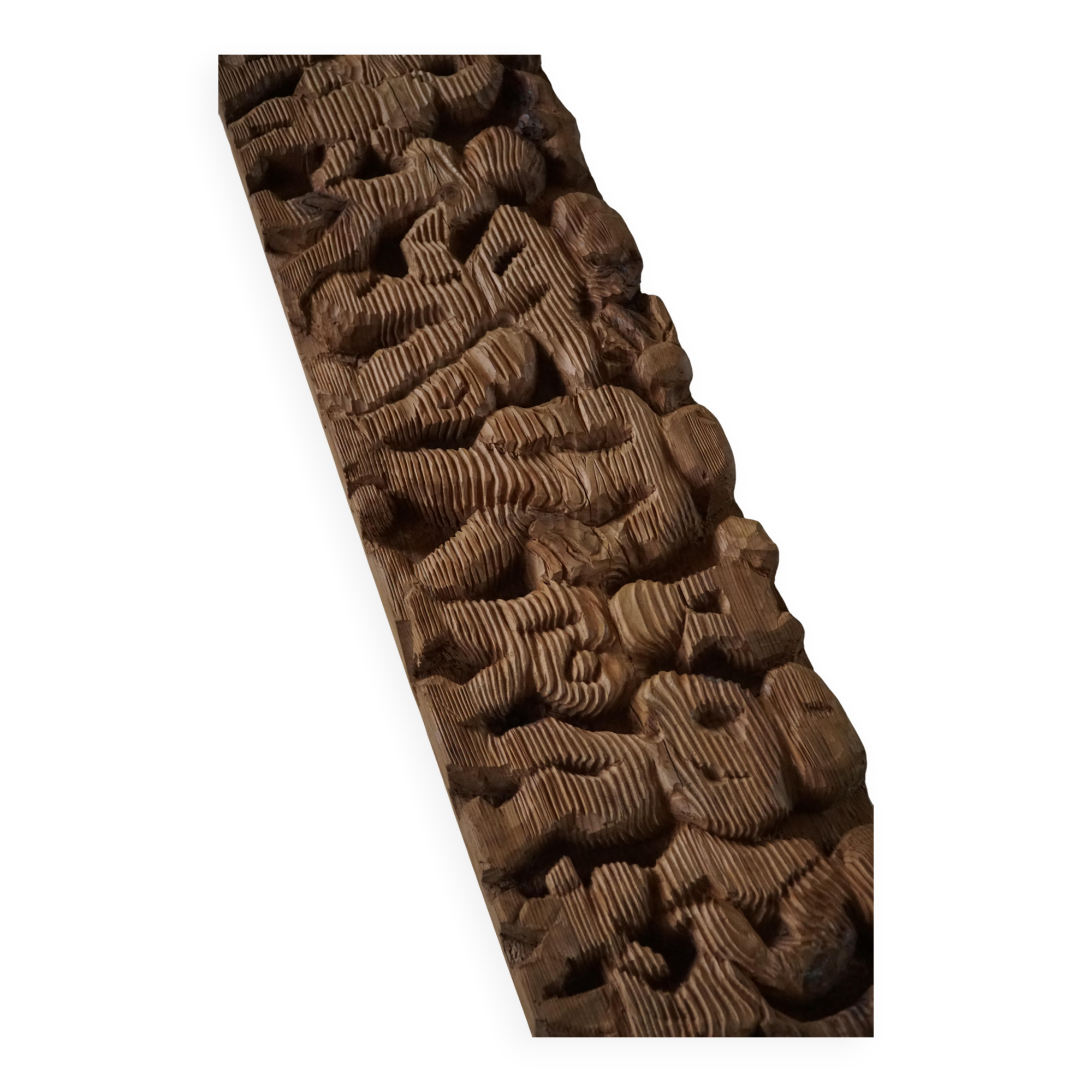 Hand-carved wooden decorative sculpture, mid-century, Danish cabinetmaker, 1970s.