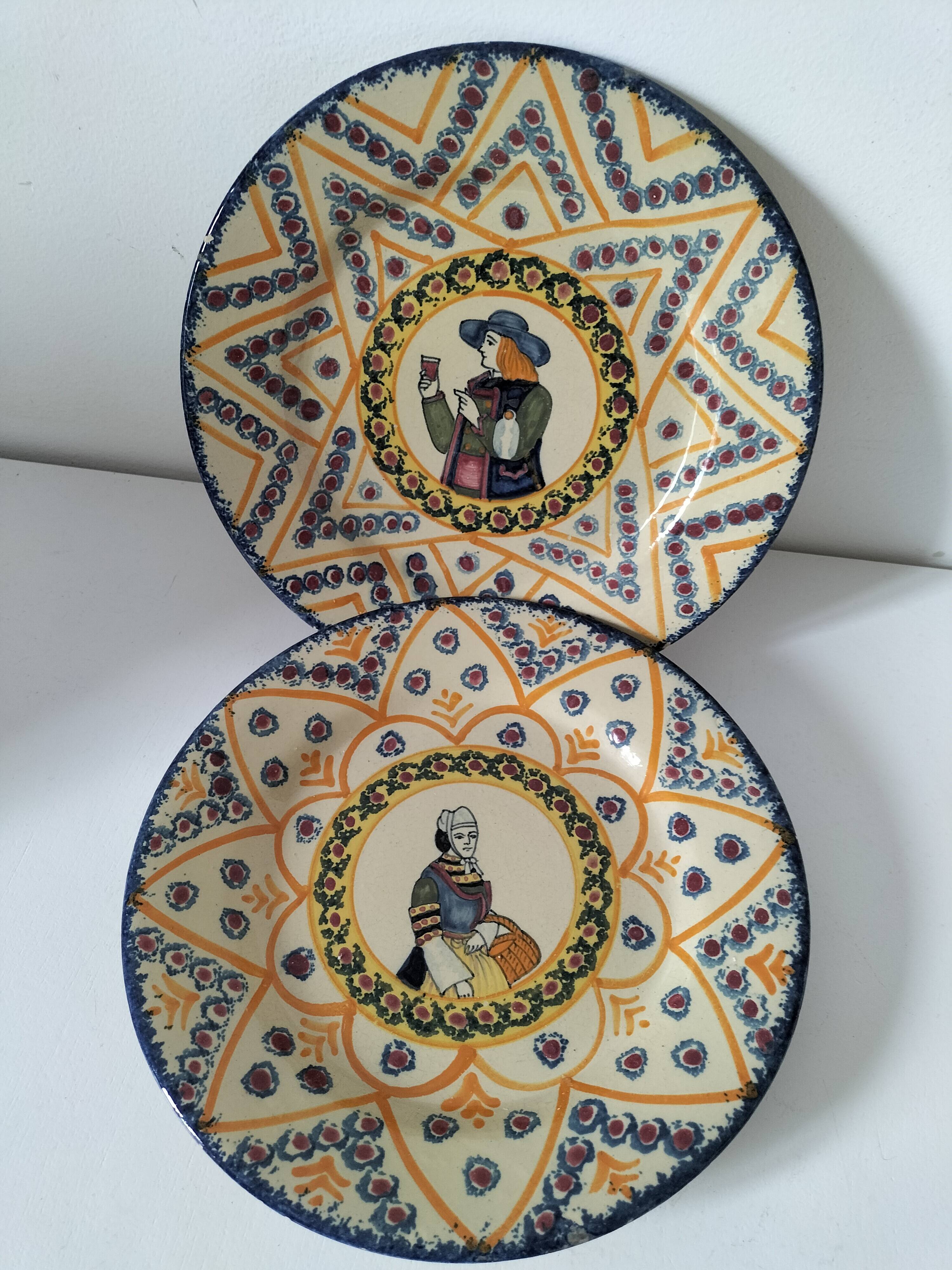 Duo of Henriot Quimper plates