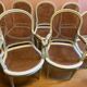 6 chaises 2 fauteuils en cannage, de style L.XVI , peint vert clair