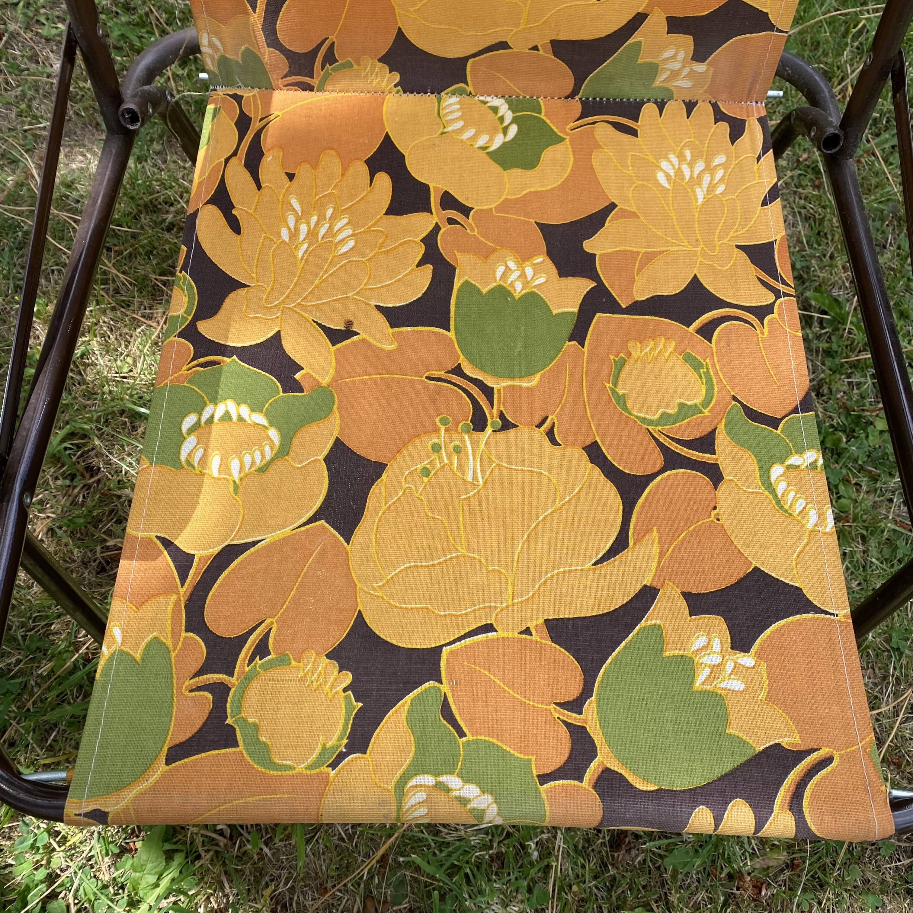 Chaise de camping vintage