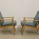 Paire de fauteuils vintage année 60 en hêtre