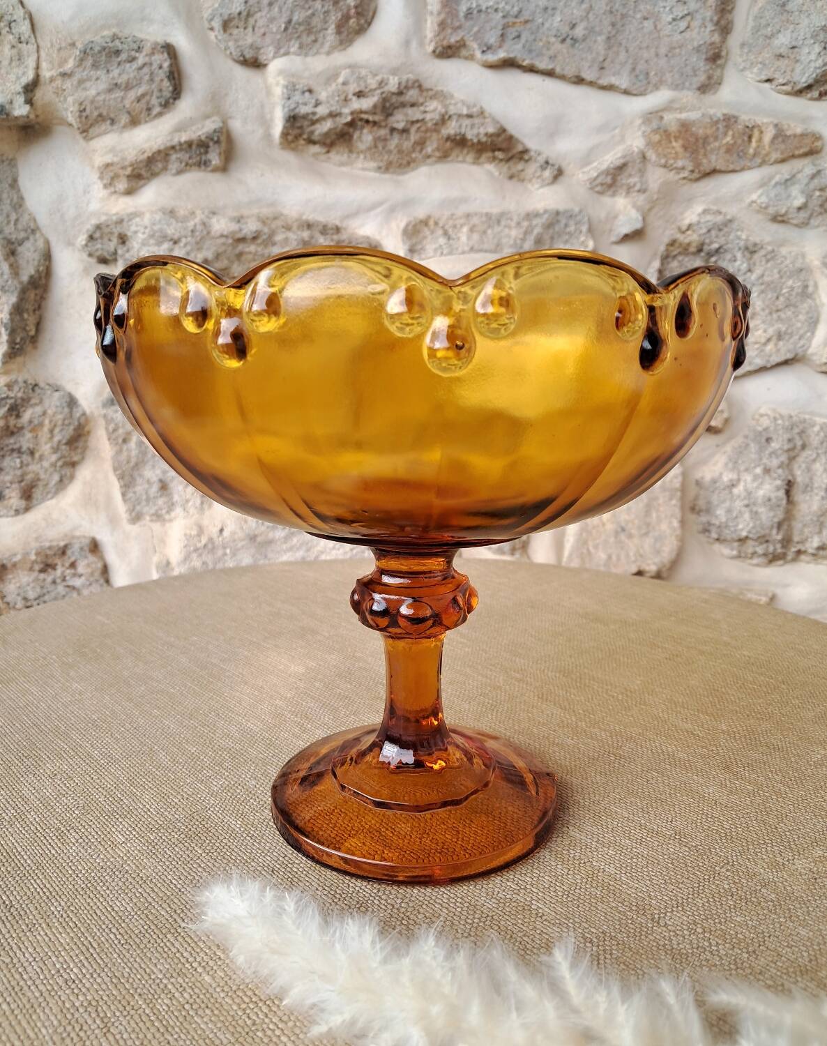 Amber glass cup