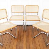4 cesca b32 breuer chairs made in italy - cane seats reworked