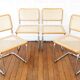 4 cesca b32 breuer chairs made in italy - cane seats reworked