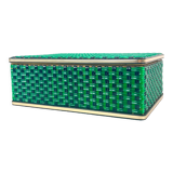 Jewelry box in scoubidou, upholstered interior, circa 1960