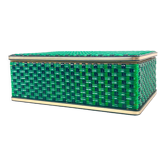 Jewelry box in scoubidou, upholstered interior, circa 1960