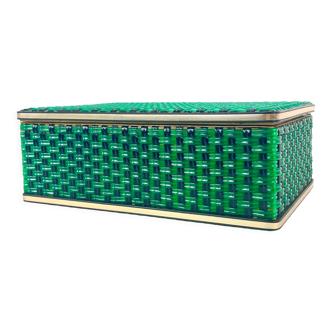 Jewelry box in scoubidou, upholstered interior, circa 1960