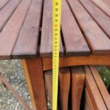 Table + 4 solid teak chairs