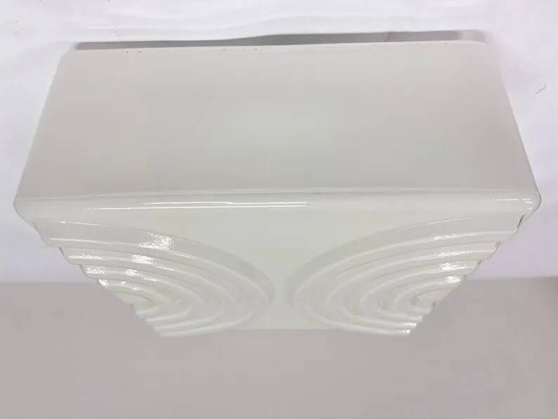 Mid-Century Milk Glass Flush Mount or Wall Light, Czechoslovakia, 1970s