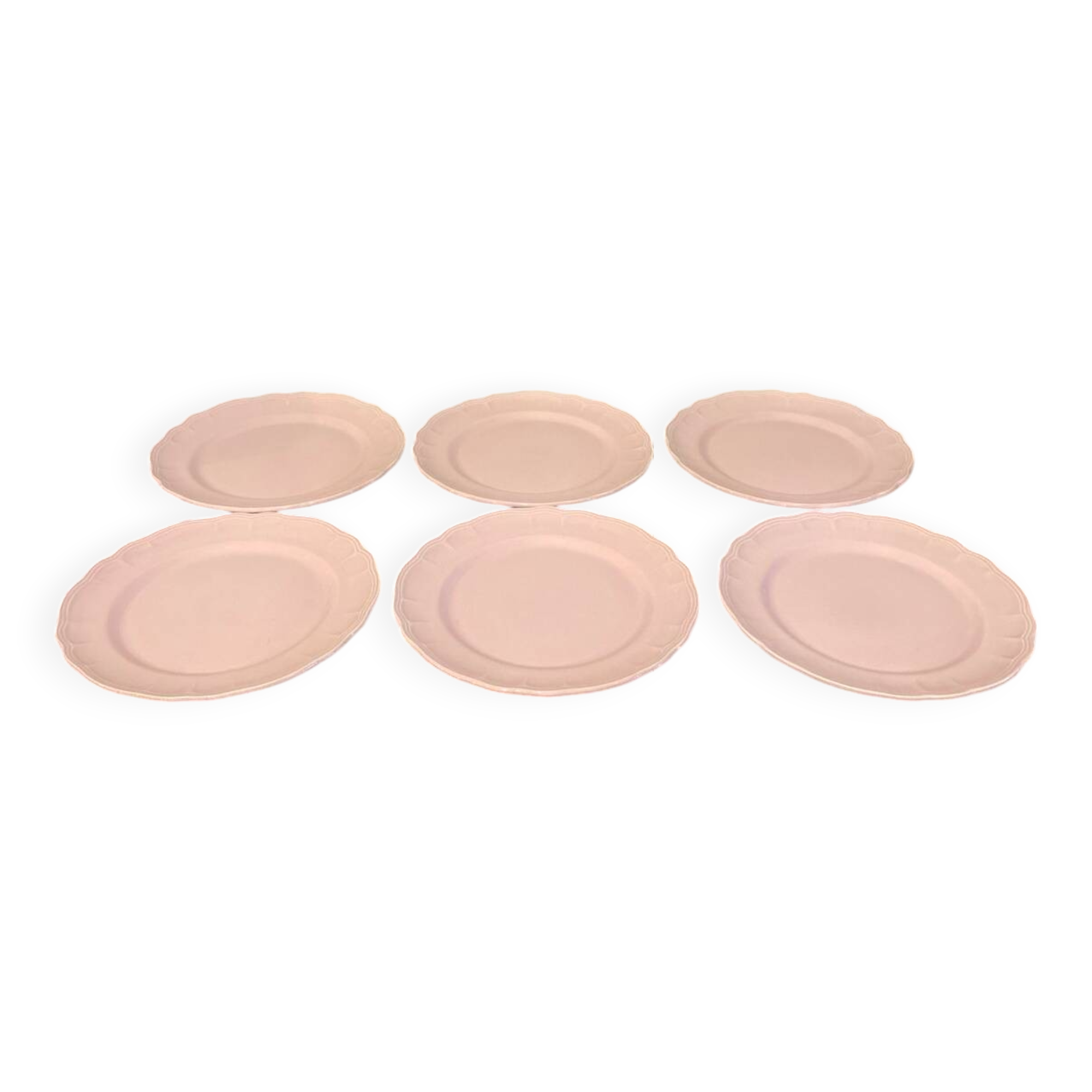 6 pink dinner plates