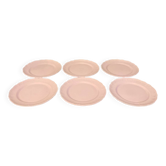 6 assiettes plates roses