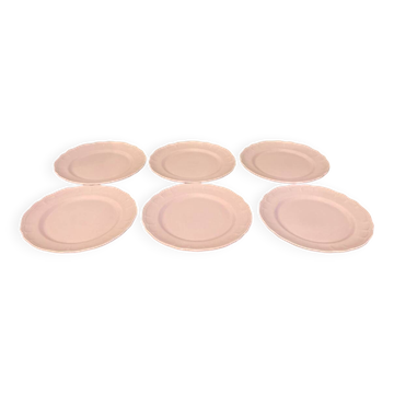 6 pink dinner plates