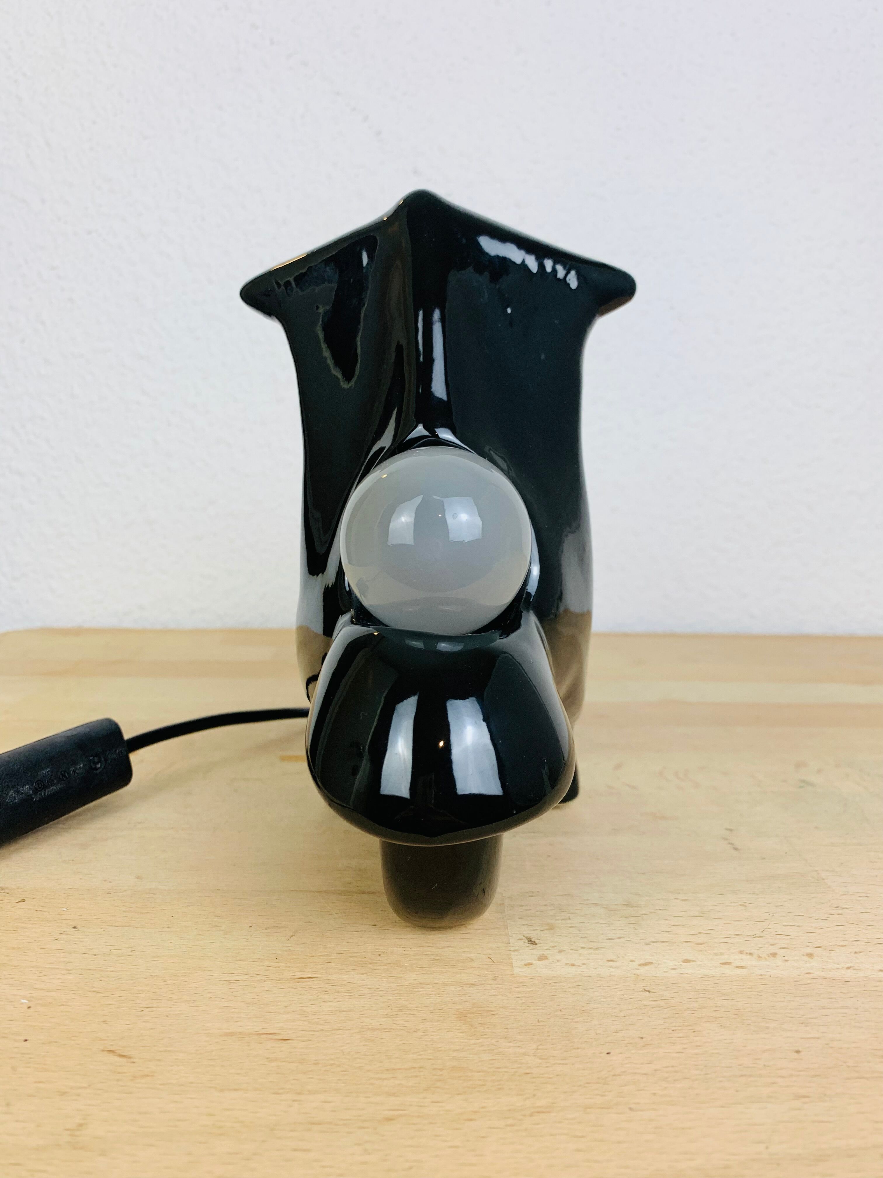 Lampe scooter céramique noire vintage