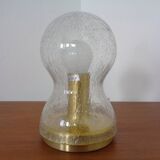 Iceglass & Brass Table Lamp from Doria Leuchten, 1960s