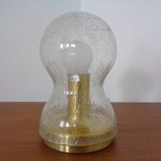 Iceglass & Brass Table Lamp from Doria Leuchten, 1960s