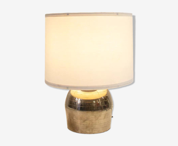 Lampe de table en métal chromé années 70 italie