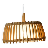 Plafonnier design en teck, années 60-70