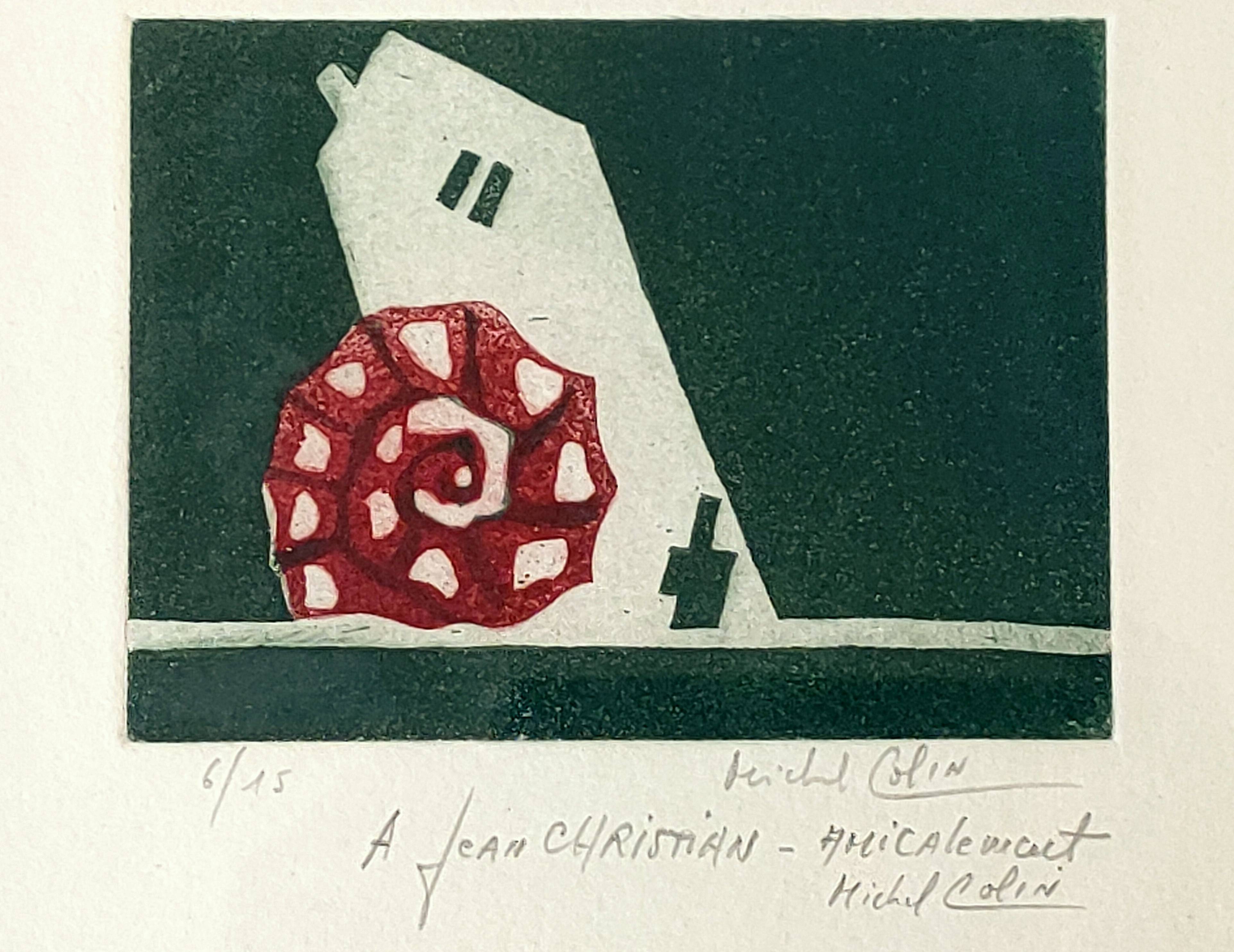 Painting by Michel COLIN (1934) Lithograph No. 6/15 Abstract composition 1970