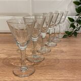 Set de 6 verres à liqueur en verre gravé
