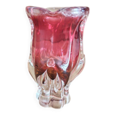 Vase d'art en verre soufflé par Josef Hospodka Bohème 1960