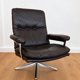 Vintage Danish mid-century Werner Langenfeld leather lounge chair 1970s
