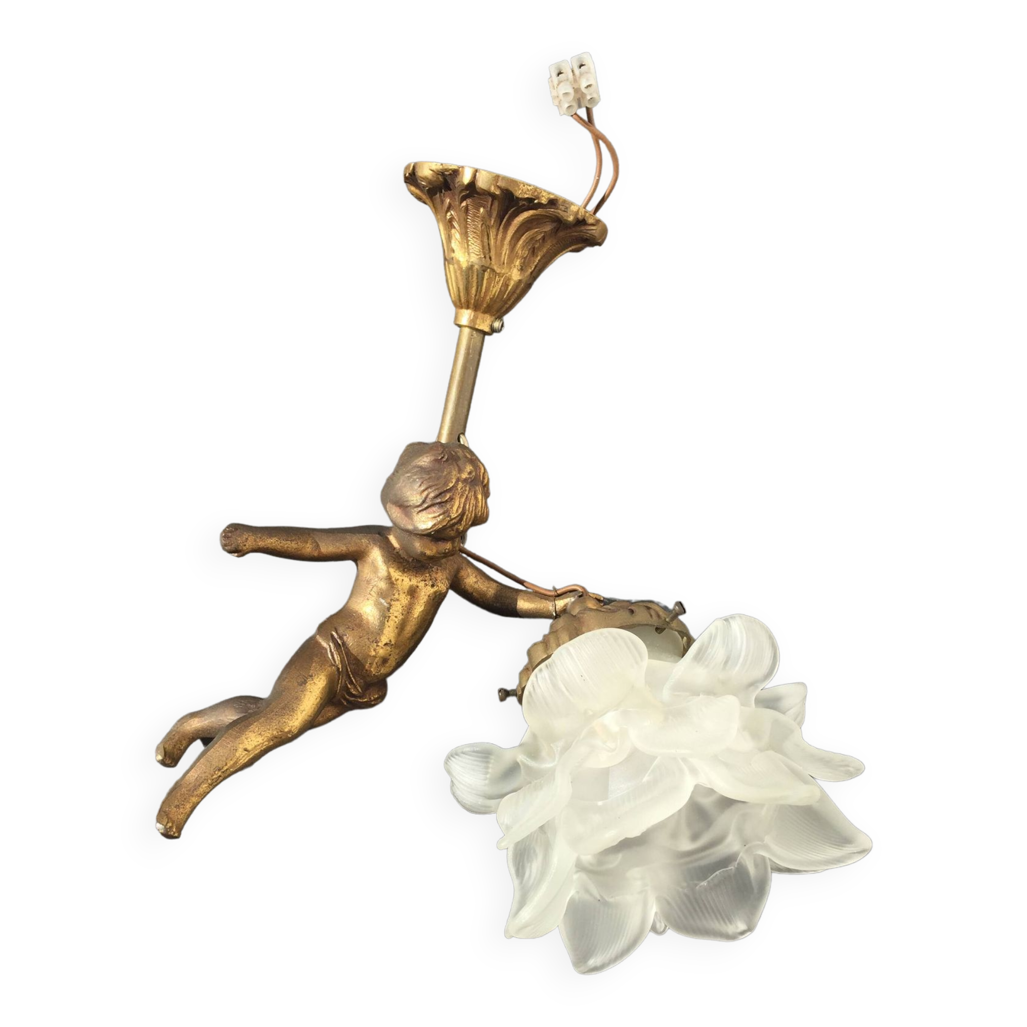 Bronze cherub chandelier