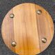 Scandinavian art deco round coffee table in wood and gold