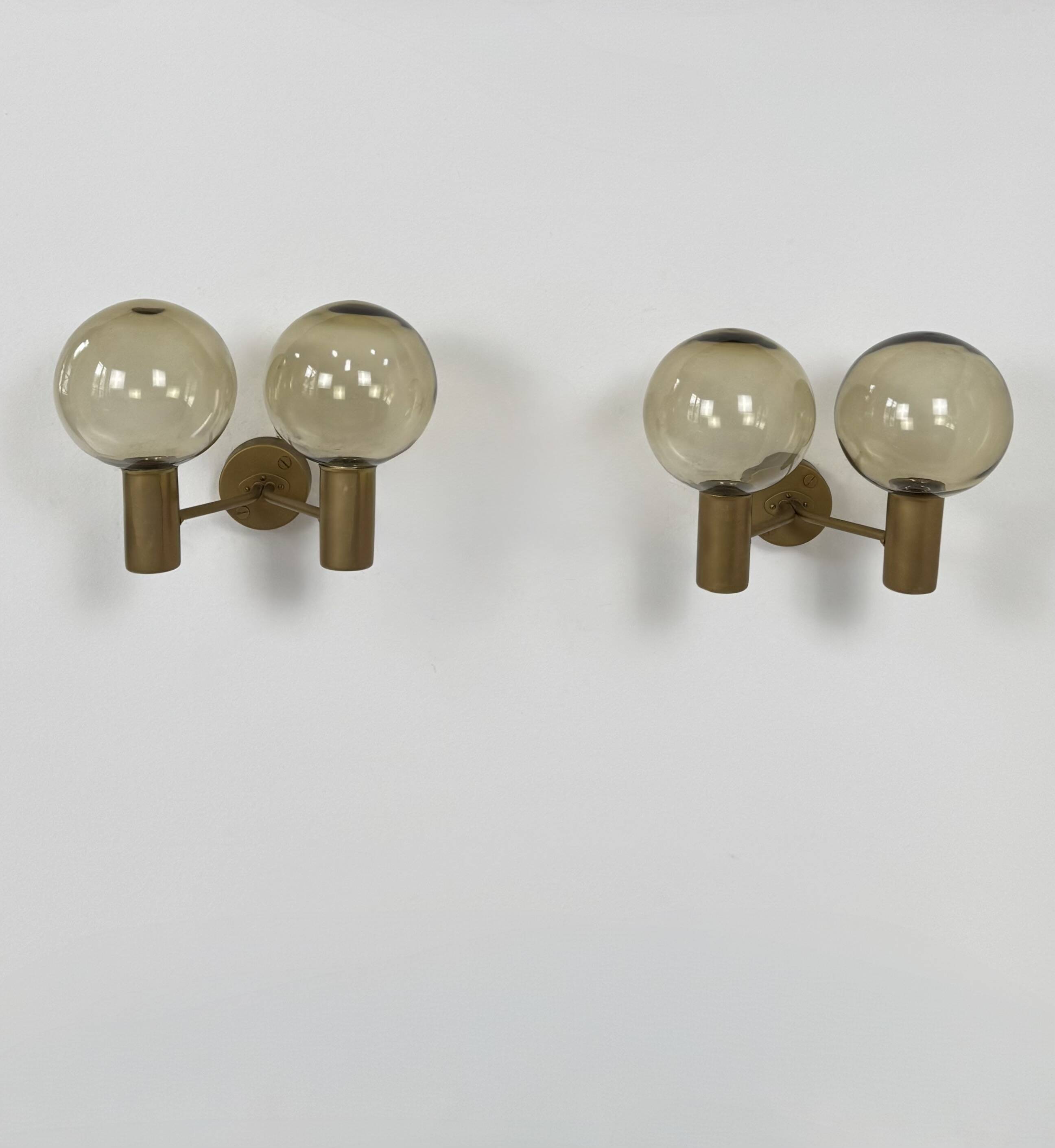 Pair of vintage double wall lights, Hans-Agne Jakobsson V 149/2 Sweden 70