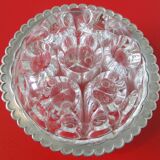 Glass flower pick press 19 holes circle of a small crown in tin