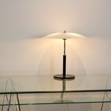 Steel and milky glass table light by Ikea, 1970s