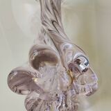 Large Floral Design Vase. Blown Murano Art Glass. Pink Tones, 30.5cm