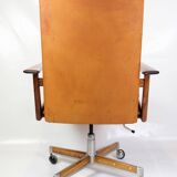 Office Chair Model 419 Made In Rosewood With Cognac Leather Seat By Arne Vodder For Sibast from 1960