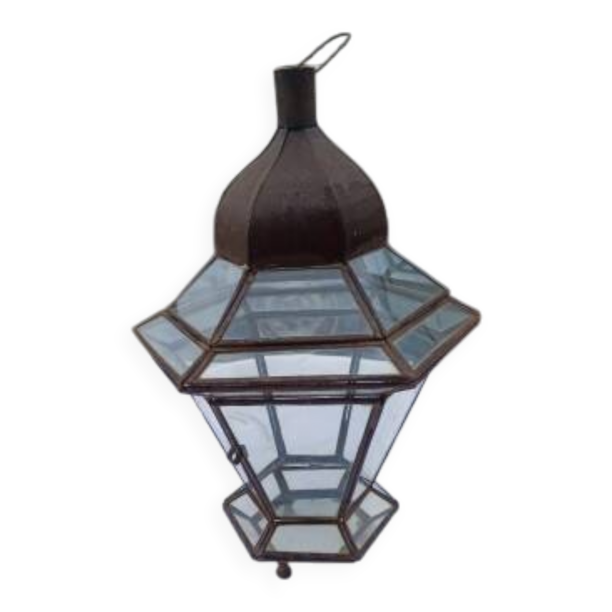 Lampe suspension métal et verre