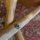 Tabourets tripodes mexicain vintage en bambou et cuir