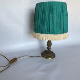Brass and raffia lamp