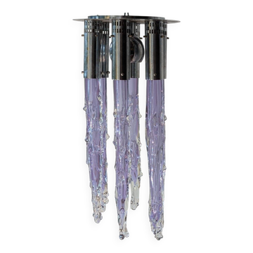 1970s Murano Iridescent Glass Ceiling Chandelier