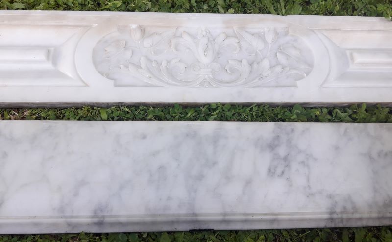Old fireplace XIX° white marble
