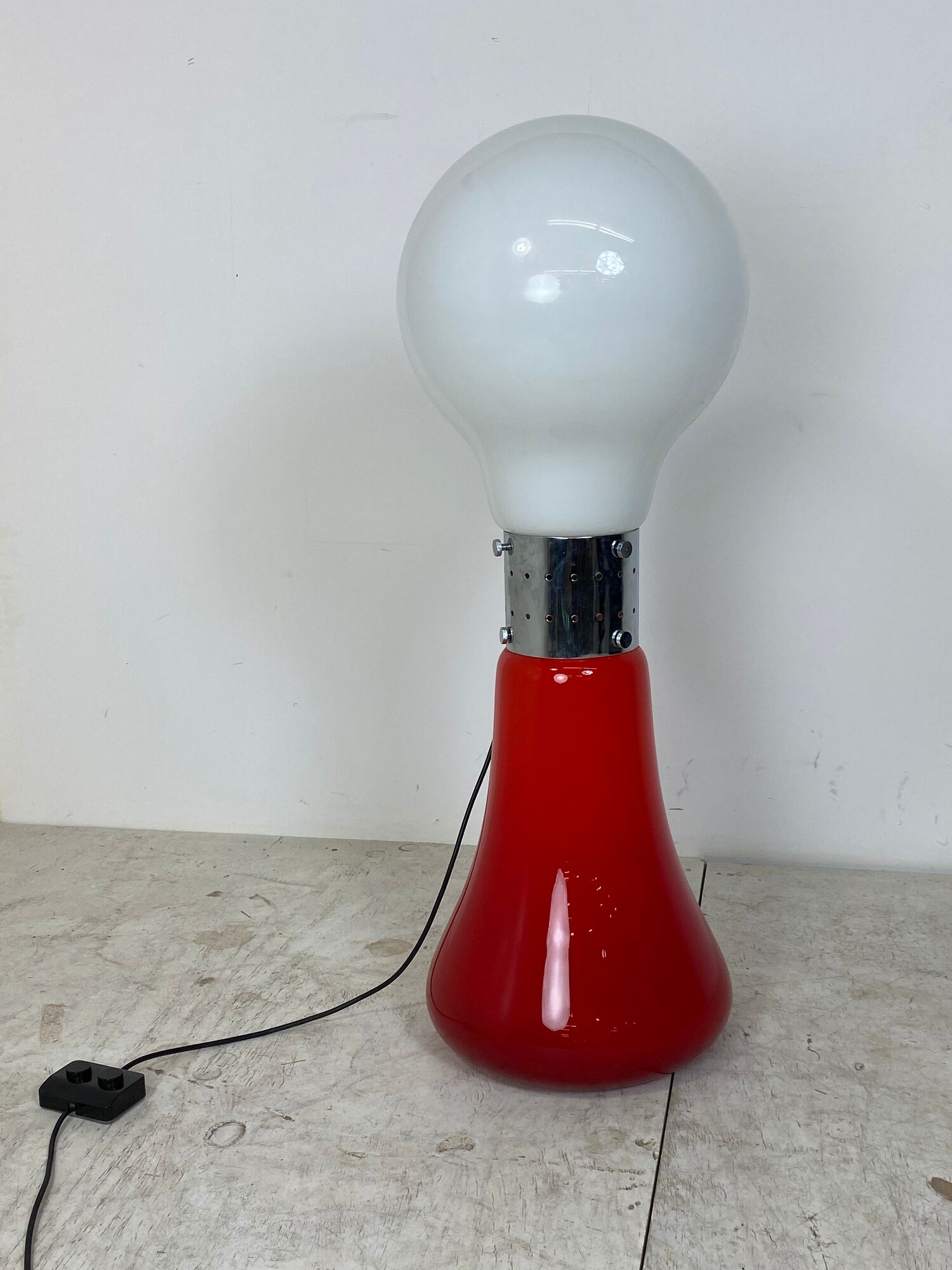 Italian Space Age Glass Floor Lamp by Carlo Nason, 1970s