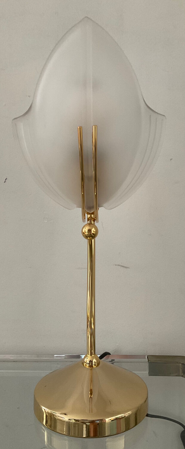 Vintage lamp in brass and frosted glass 70s-80s