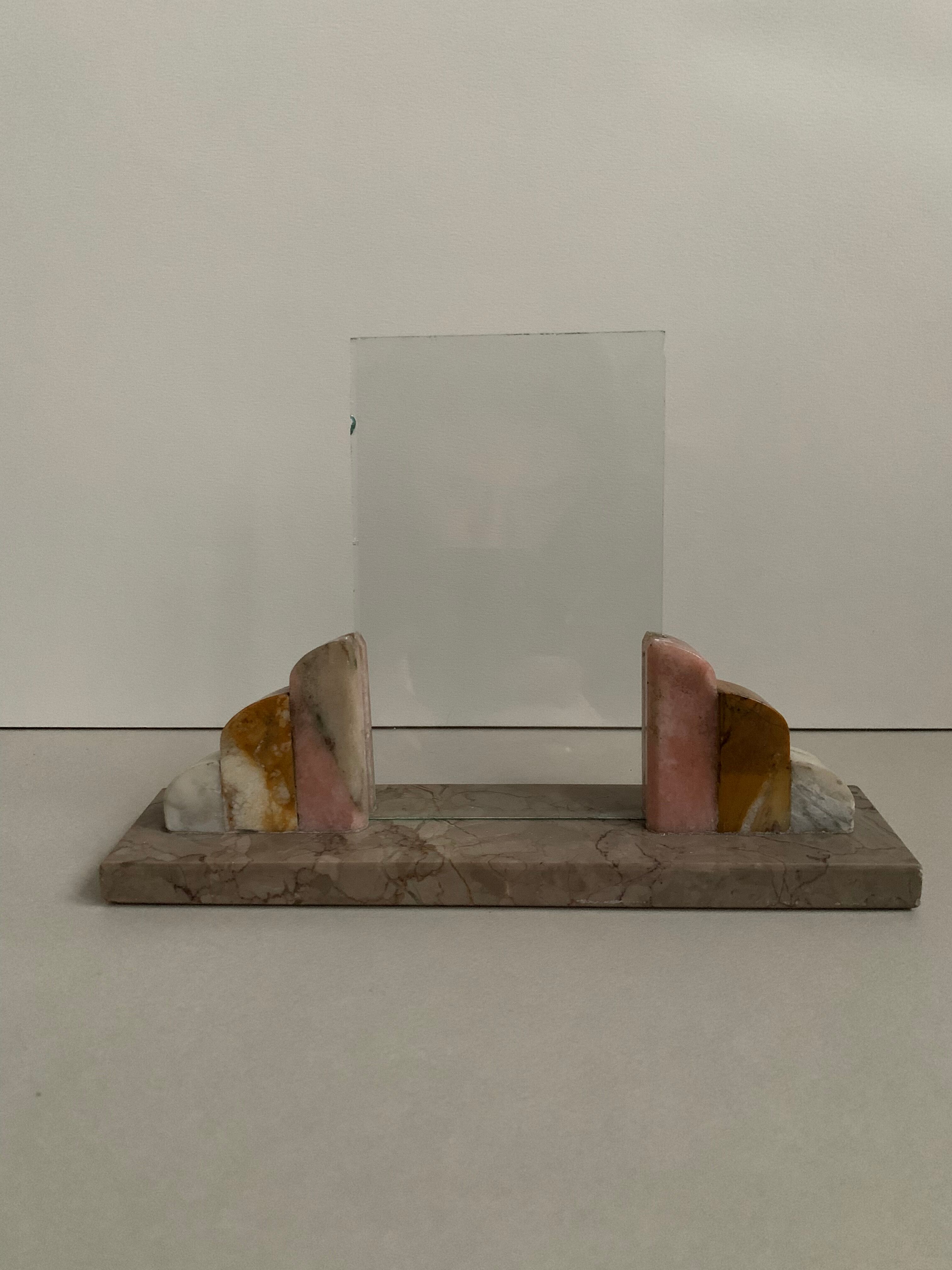 Old Art Deco marble photo holder