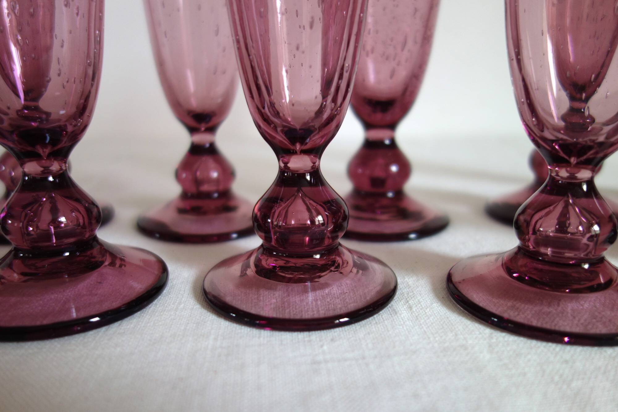 11 bubble-blown glasses Verrerie du Marais Riom